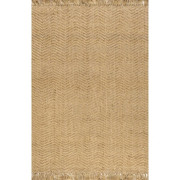 Alberta Tasseled Jute-Blend Natural 8 ft. x 10 ft. Indoor Area Rug