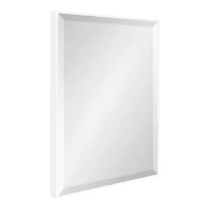 Rhodes 24 in. x 18 in. Classic Rectangle Framed White Wall Accent Mirror