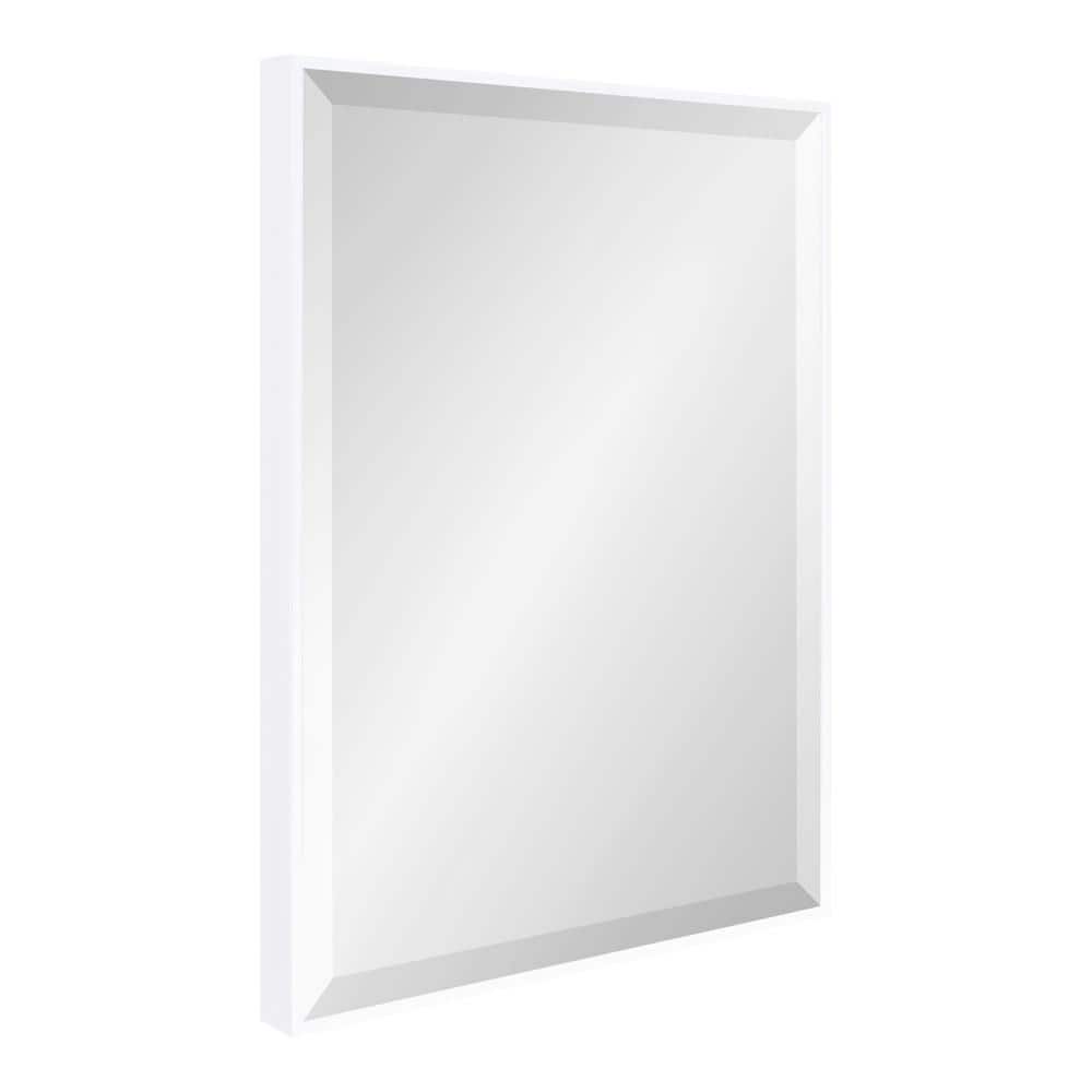 Modern Simplicity 24.75" x 36.75" White Frame Rectangular Wall Mirror