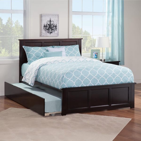 AFI Madison Full Platform Bed with Matching Foot Board with Full Size Urban Trundle Bed in Espresso