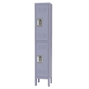 4-Tier 66.14 in. H Gray Steel File Cabinet Locker with 2 Doors