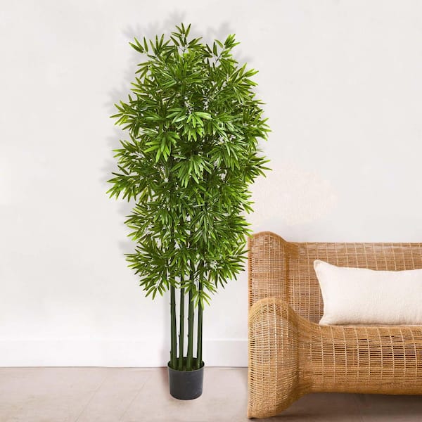 Nearly Natural Indoor/Outdoor 64 in. Bamboo Artificial Tree with