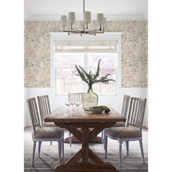 Frederique Blush Bloom Pre-pasted Paper Wallpaper