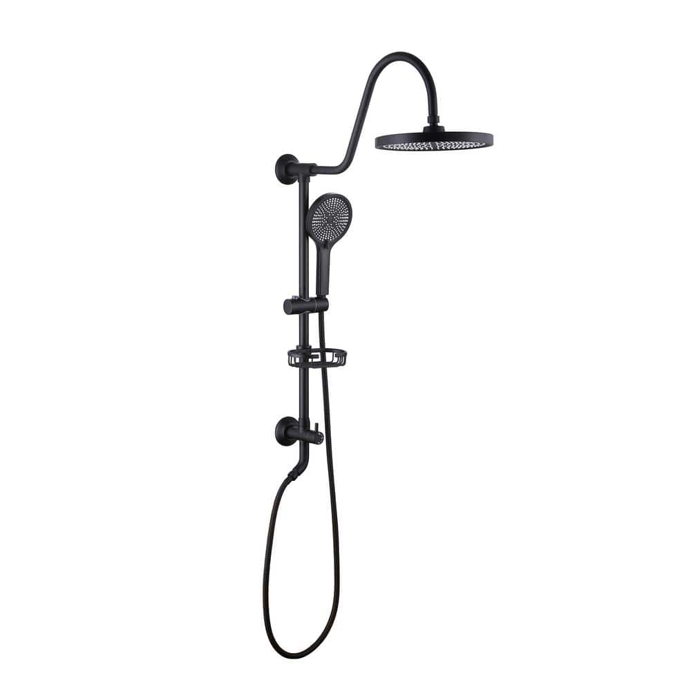 Matte Black Dual Shower Head with Handheld and Rainfall Spray