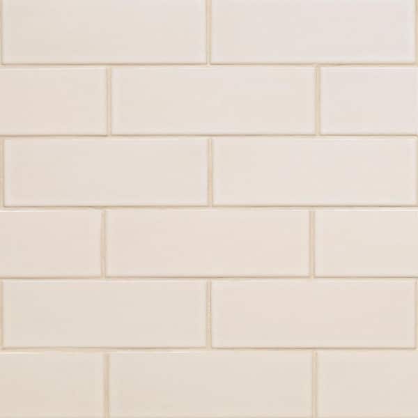 MSI Take Home Tile Sample - Antique White 4 in. x 4 in. Glazed Ceramic Subway Tile
