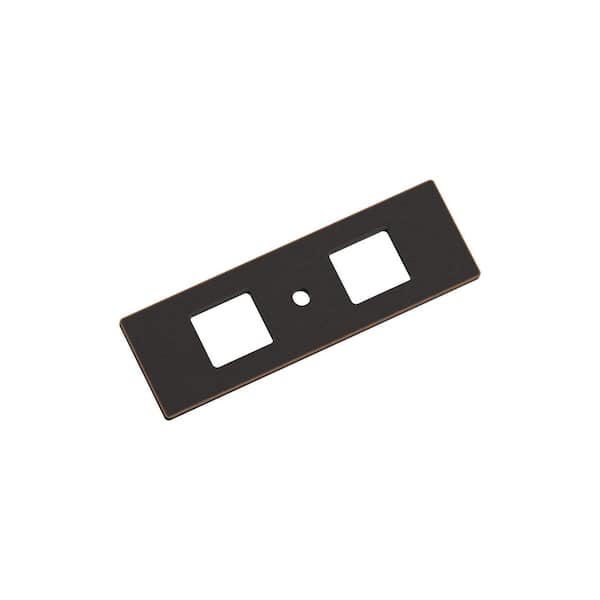 Amerock Medora 3-11/16 in. (94 mm) Length Rectangle Oil-Rubbed Bronze Knob Cabinet Backplate