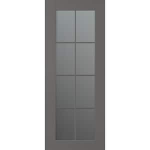 Vona 24 in. W. x 80 in. 8-Lite No Bore Solid Core Frosted Glass Gray Matte Composite Interior Door Slab