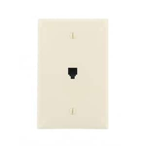 Almond No Gang Phone Jack Wall Plate (1-Pack)