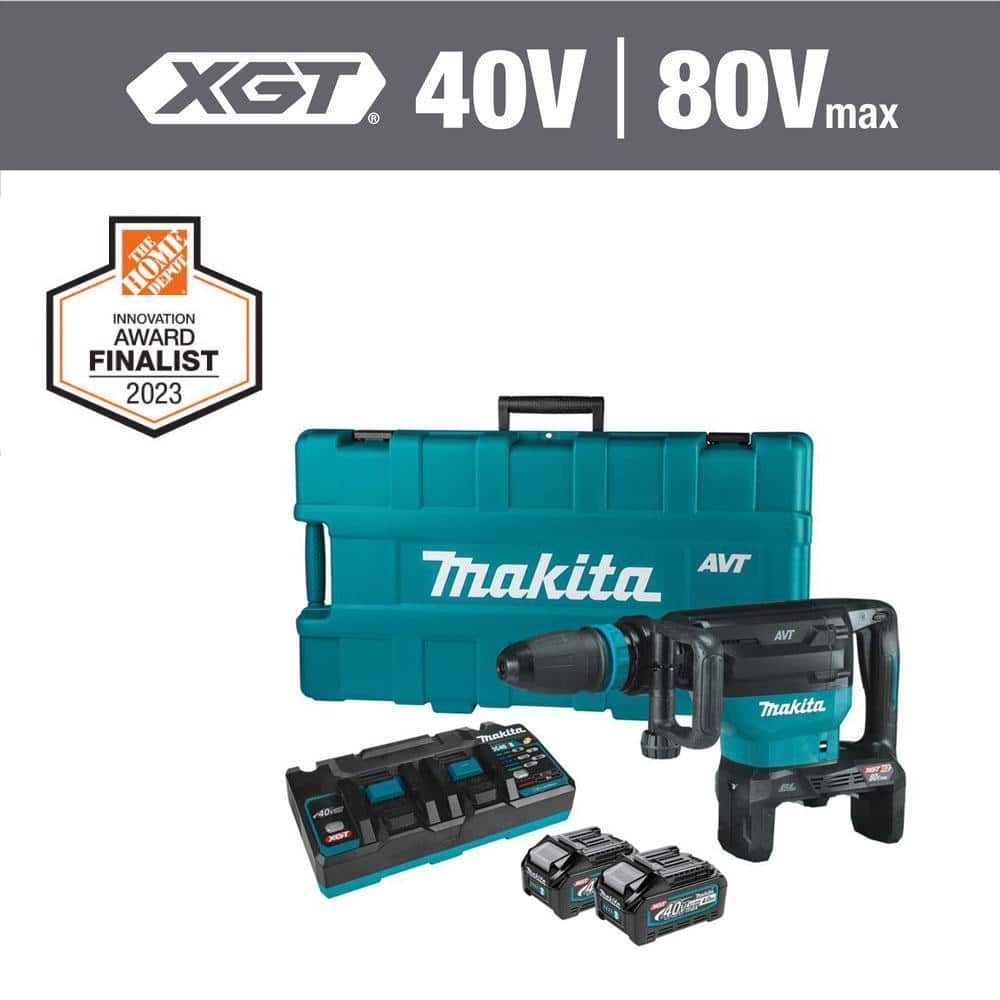 Makita 40V max X2 XGT 80V max Brushless Cordless 28 lb. AVT Demolition  Hammer Kit, AWS 4.0Ah GMH02PM - The Home Depot
