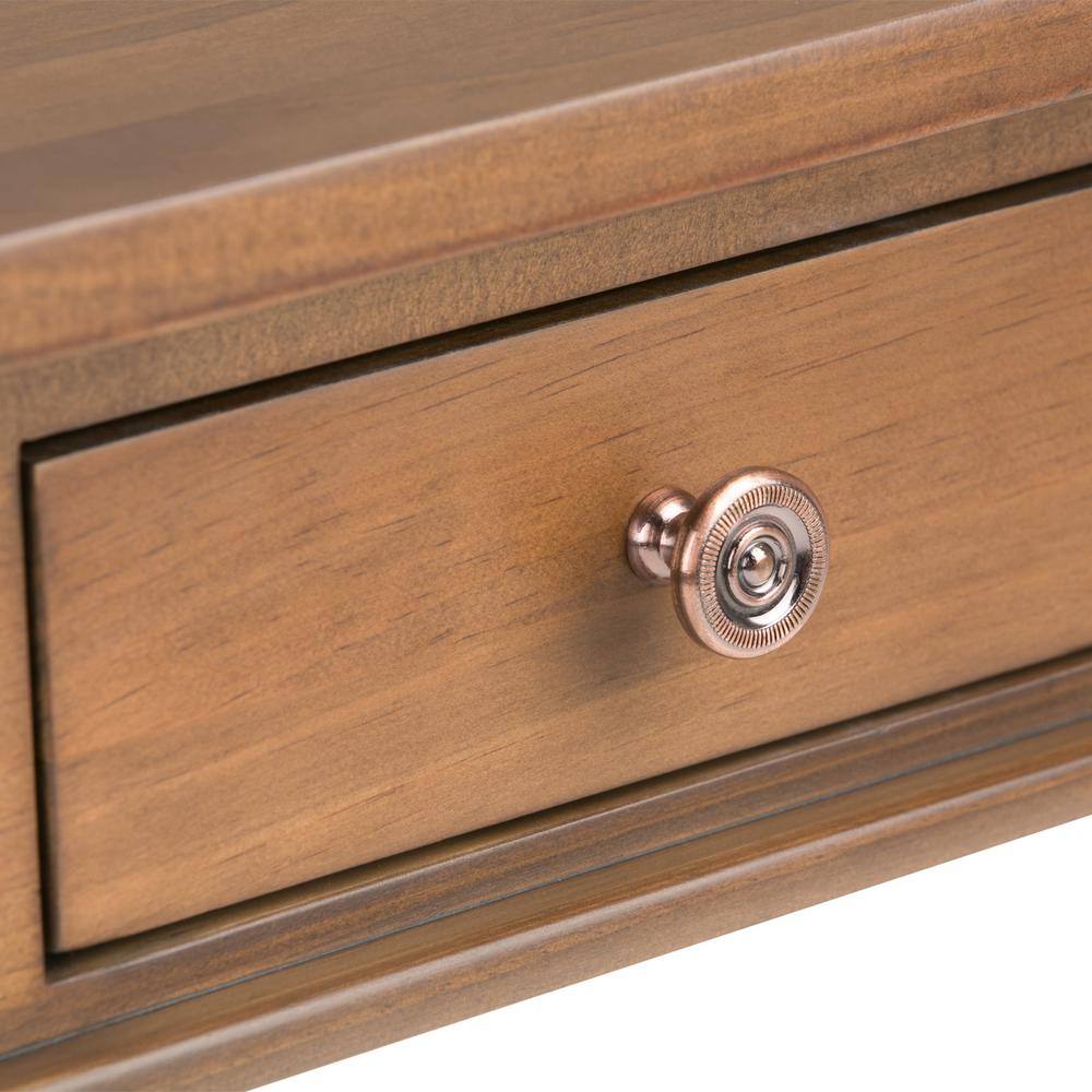 Carlton Medium Saddle Brown Solid Wood End Table with Storage