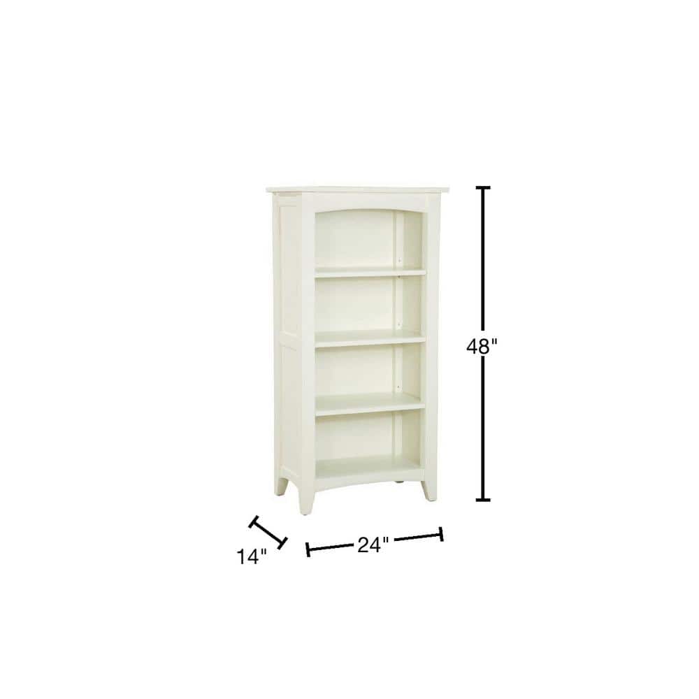52" White Shaker Cottage Adjustable Kids Bookcase