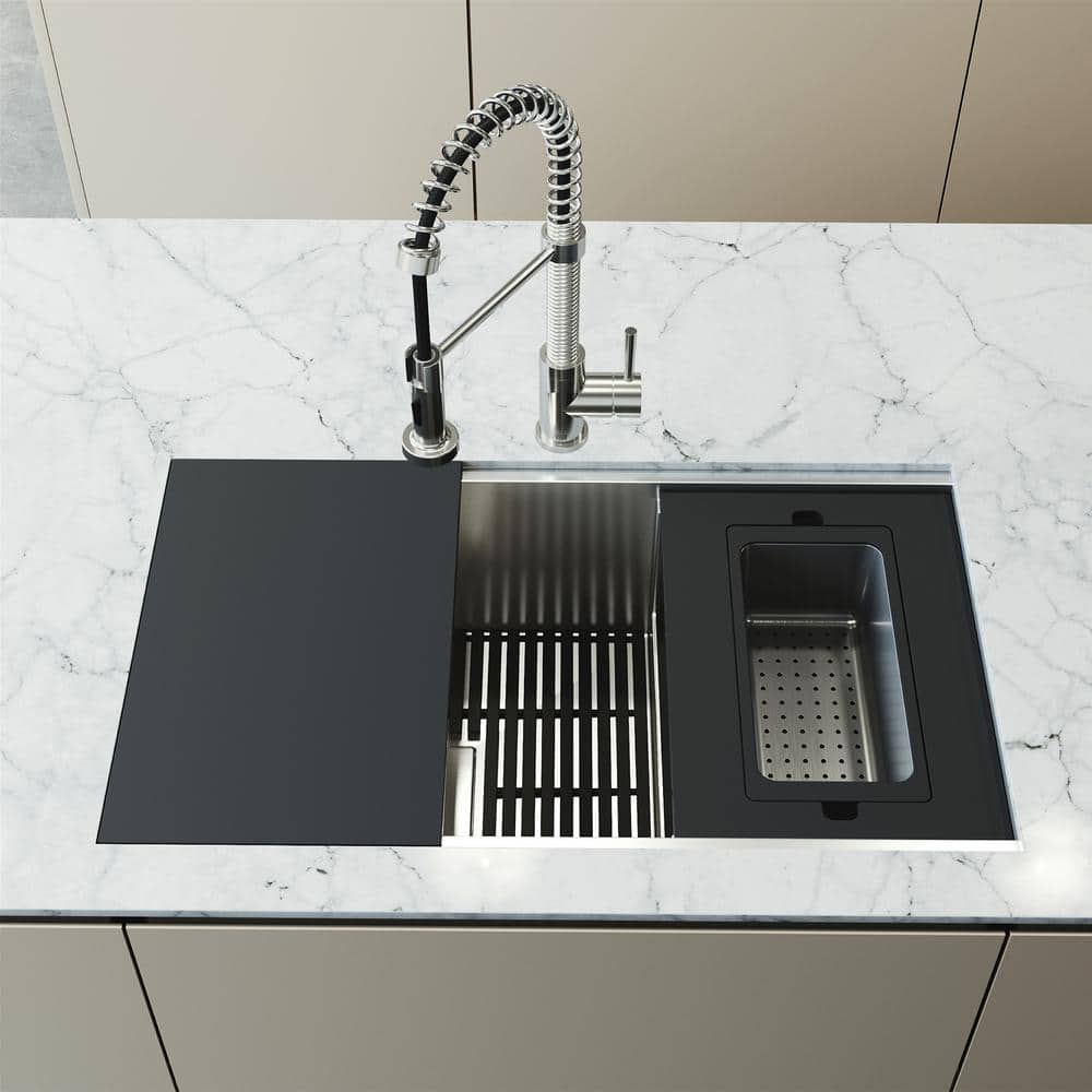 Hampton 34" Stainless Steel Single Bowl Undermount Kitchen Sink