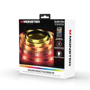 32.8FT Sound-Reactive RGB LED Amplifier Light Strip, Customizable Multicolor Lighting, Remote Control