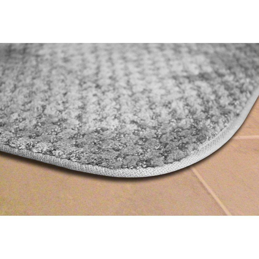 Platinum Gray Nylon Washable Bath Rug Runner