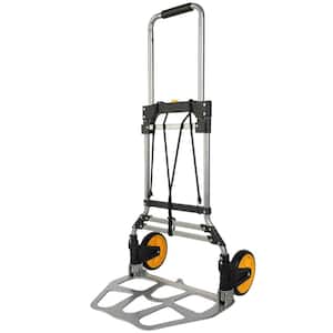Folding Hand Truck with 330 lb. Weight Capacity 20.5 in. W Foldable Cart with Wheels and Elastic Cord