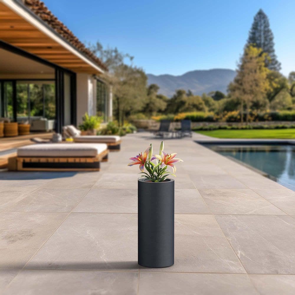 8.5 in. Large Granite Gray (Enhanced Interior) Concrete Round Planter / Pot with Drainage Holes price history on PriceWatchPro