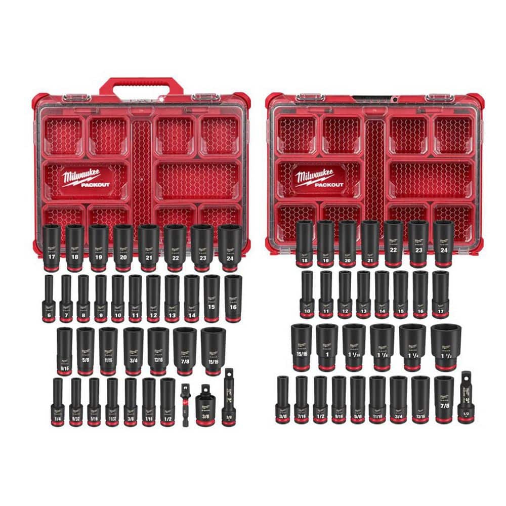 SHOCKWAVE Impact-Duty 3/8 in. Drive Metric & SAE Deep Well PACKOUT Socket Set (36-PC) & 31-PC 1/2 in Socket Set price history on PriceWatchPro