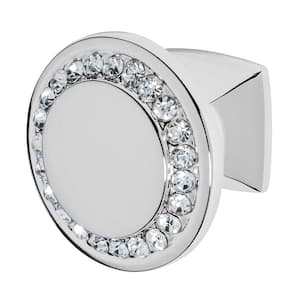 Isabel 1-1/4 in. Chrome with Clear Crystal Cabinet Knob