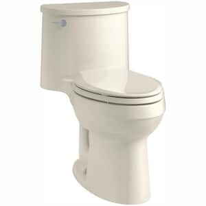 Adair Comfort Height 1-piece 1.28 GPF Single Flush Elongated Toilet with AquaPiston Flush Technology in Biscuit