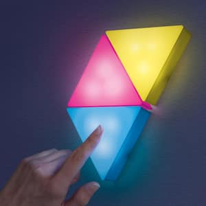RGB Indoor Touch Activated Triangle Lights with Remote Control (3-Pack)