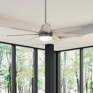 Wilder 60 in. Indoor Matte Silver Ceiling Fan with Remote Control and Light Kit
