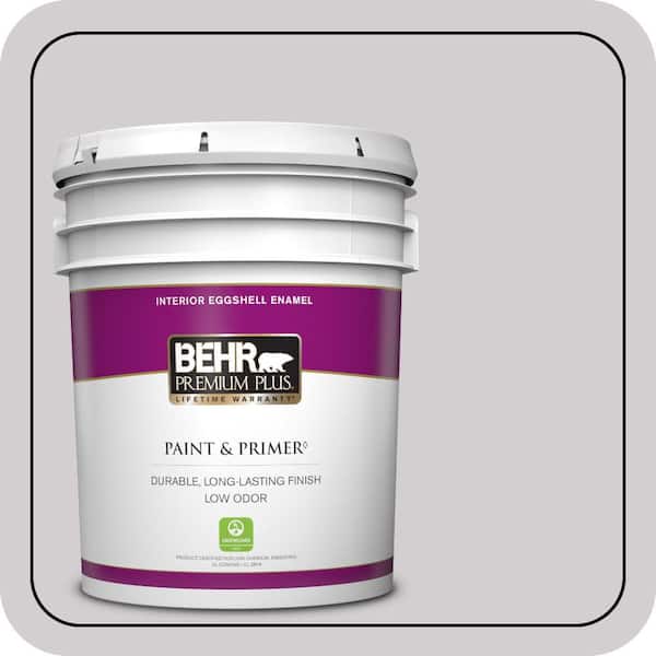 BEHR PREMIUM PLUS 5 gal. #N570-1 Opera Eggshell Enamel Low Odor Interior Paint & Primer