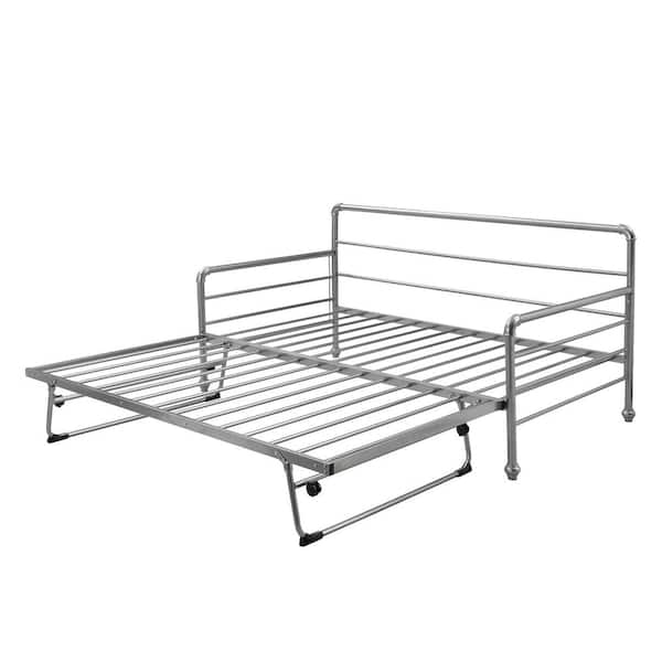 Twin Rolling Pop Up Trundle Metal Frame Casters Support Link Spring Day Bed New 