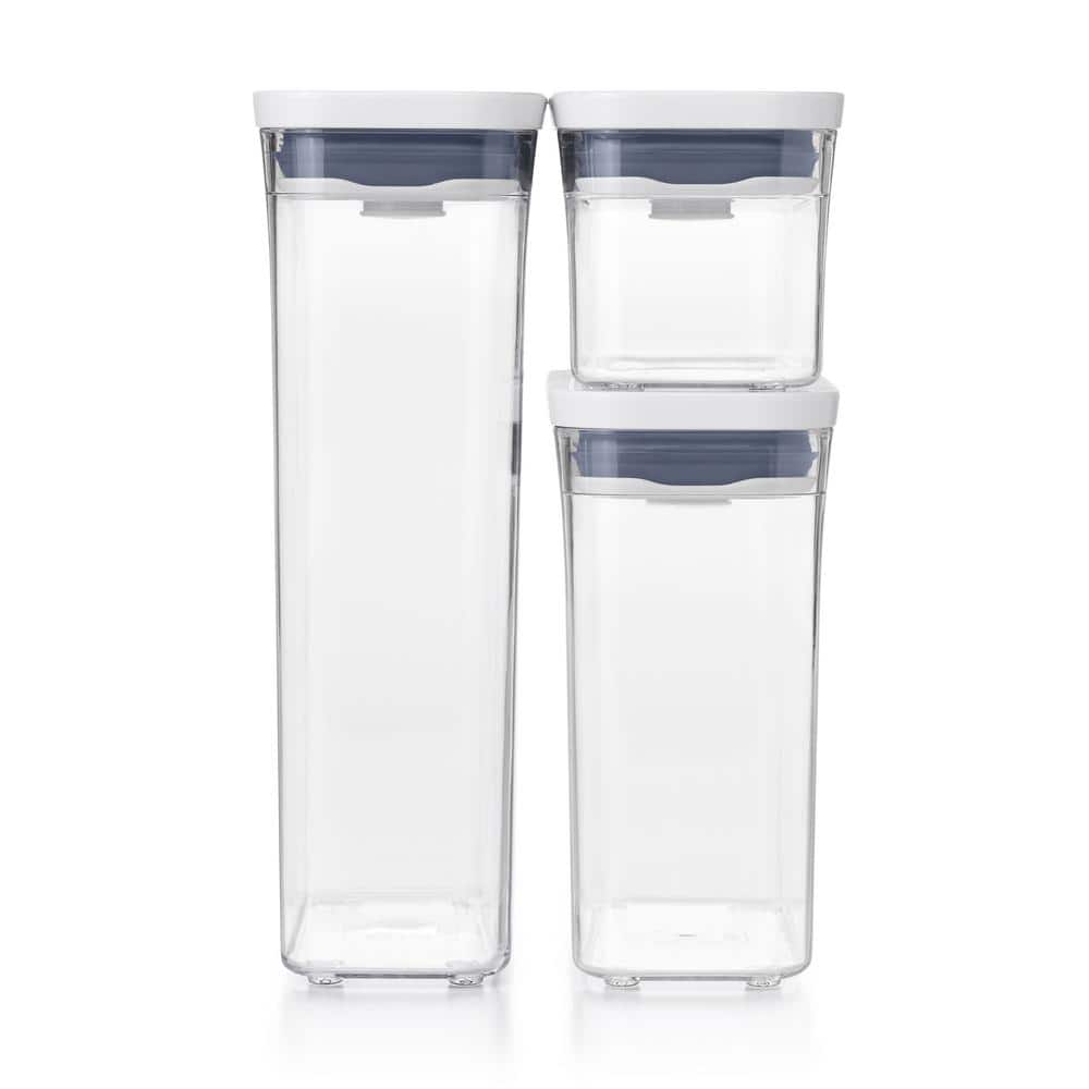 OXO Steel 3-Piece Glass Pop Container Set