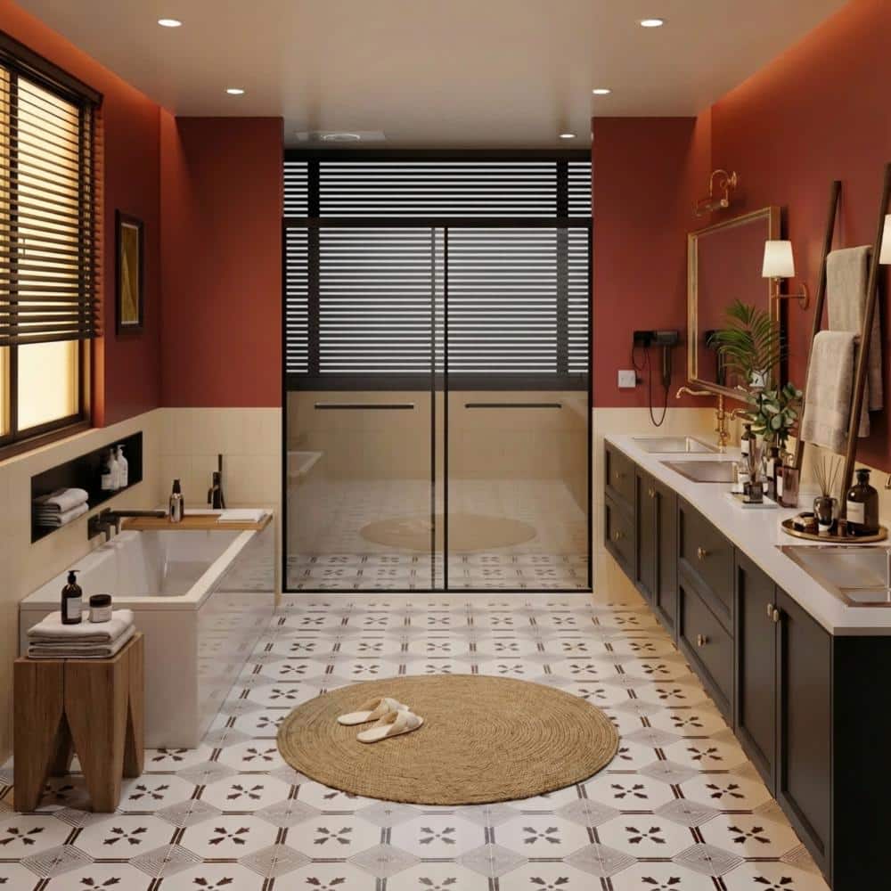 60 in.Wx72 in.H Black Semi-Frameless Dual Sliding Glass Shower Door,Soft-Close,Aluminum WaterproofSeal,Rail price history on PriceWatchPro