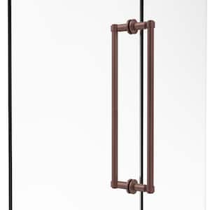 Contemporary 18 in. Back-to-Back Shower Door Pull in Antique Copper