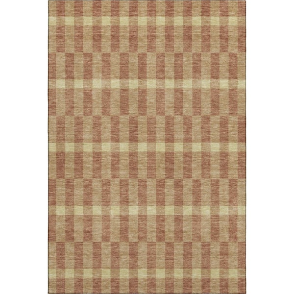 Mayfield Premium Machine Washable Abstract AMF2547 Gold 8 ft. x 10 ft. Area Rug