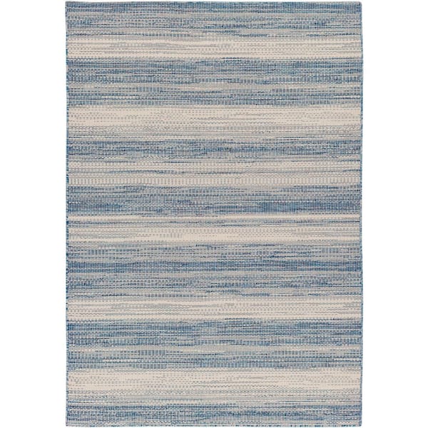 Livabliss Hampton Bright Blue Tribal 8 ft. x 10 ft. Indoor/Outdoor Area Rug