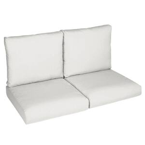 Sorra Home 27 in. x 23 in. x 5 in. (4-Piece) Deep Seating Outdoor Loveseat Cushion in ETC Natural