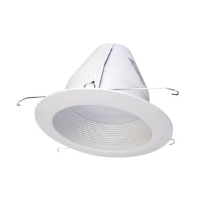 6 in. White Recessed Light Cone Baffle Trim, Fits 6 in. Housings