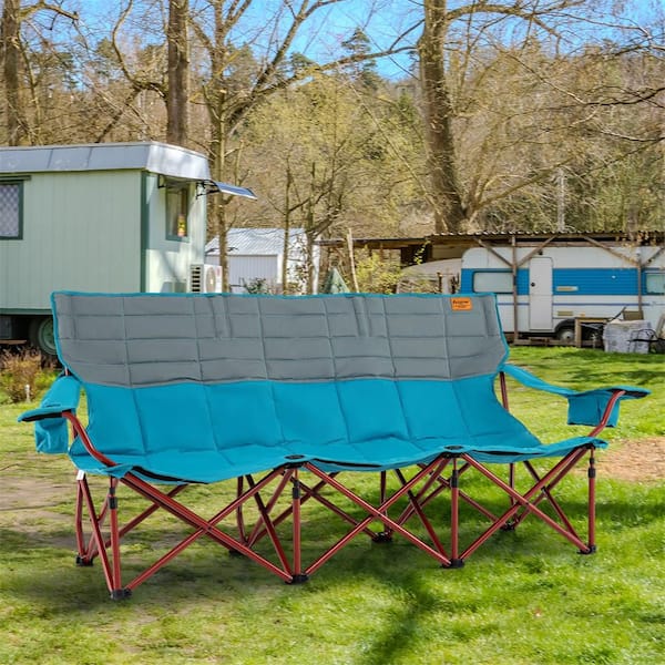 Blue Metal Oxford Cloth Camping Chair