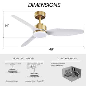 48 in. Dimmable LED Indoor/Outdoor White Low Noise Smart Ceiling Fan with Remote Control for Alexa/Google Home