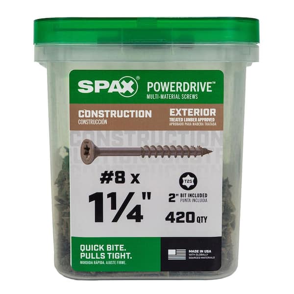 SPAX #8 x 1-1/4 in. Tan PowerDrive Exterior T25 T-Star Flat Head