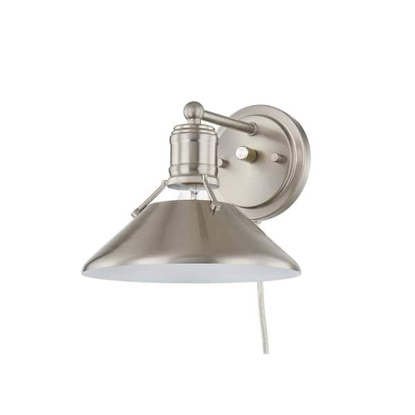 Home Decorators Collection Feldner One Light Wired Sconce Brushed Nickel Finish