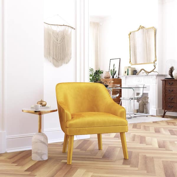 mustard chair velvet