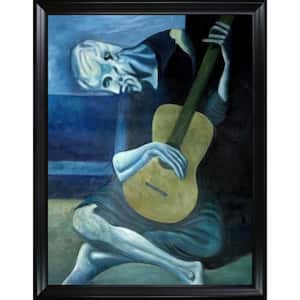 The Old Guitarist by Pablo Picasso Black Matte Framed People Oil Painting Art Print 41 in. x 53 in.