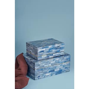 Monaco Blue Decorative Boxes (Set of 2)