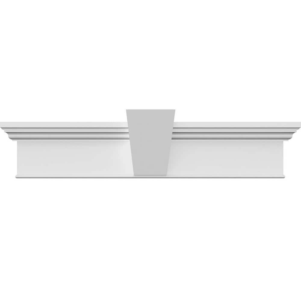 Traditional 1 in. x 51 in. x 7-1/4 in. Polyurethane Crosshead Moulding with Bottom Trim and Flat Keystone price history on PriceWatchPro