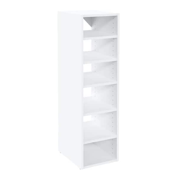 ClosetMaid Selectives 12 in. W White Walk-In Tower Unit Wall Mount Stackable 6-Shelf Wood Closet System