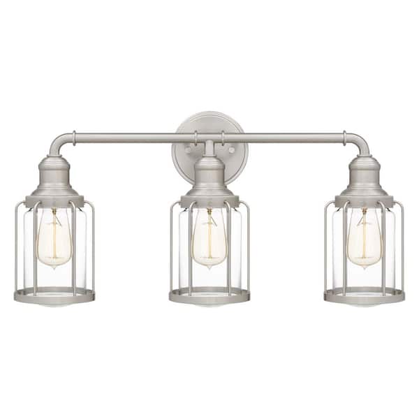 ASHLEY HARBOUR COLLECTION Rhett 24 in. 3-Light Brushed Nickel Vanity Light