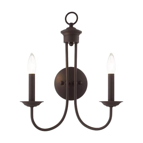 AVIANCE LIGHTING Abbotsford 14 in. 2-Light Bronze Double Wall Sconce