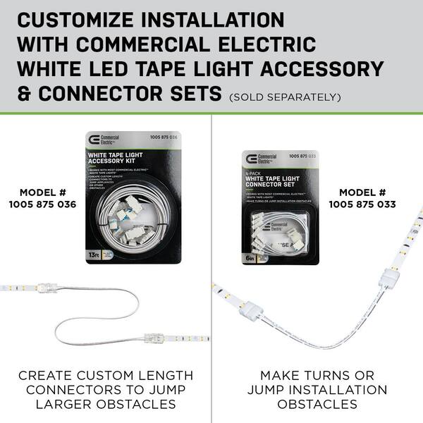 Commercial Electric Under Cabinet Light 12 in Linkable Indoor LED Flexible Strip 