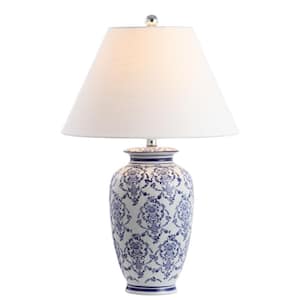 Juliana 26.25 in. Chinoiserie Ceramic LED Table Lamp, Blue/White