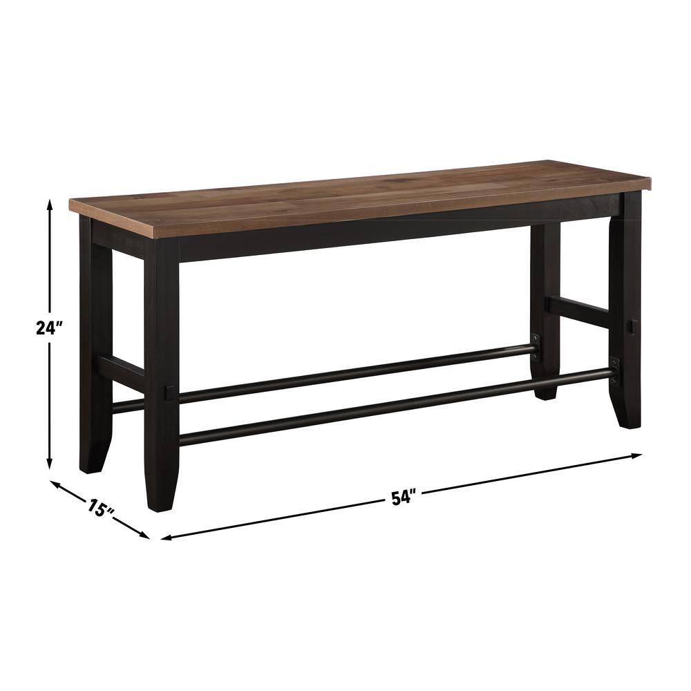 Black and Brown 6-Piece Counter Dining Set with Bench