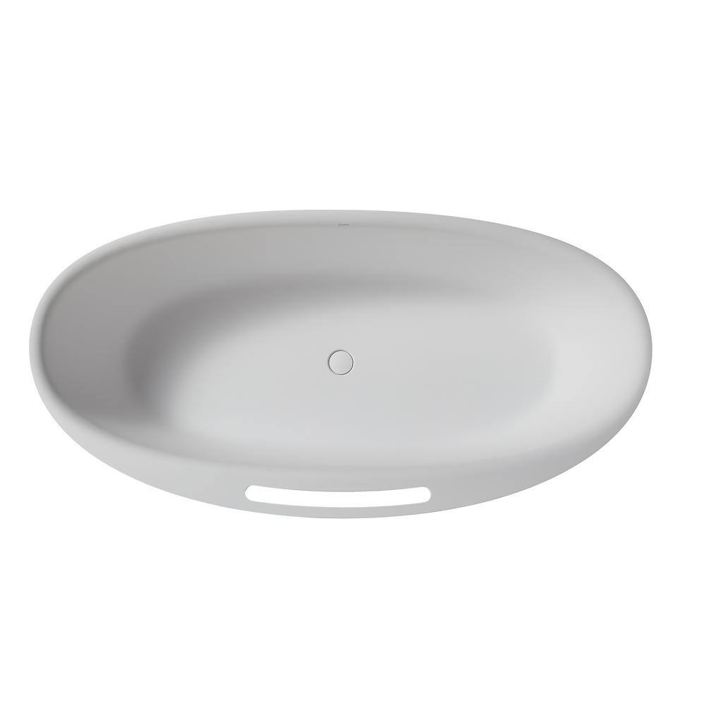 65'' White Fiberglass Freestanding Soaking Bathtub