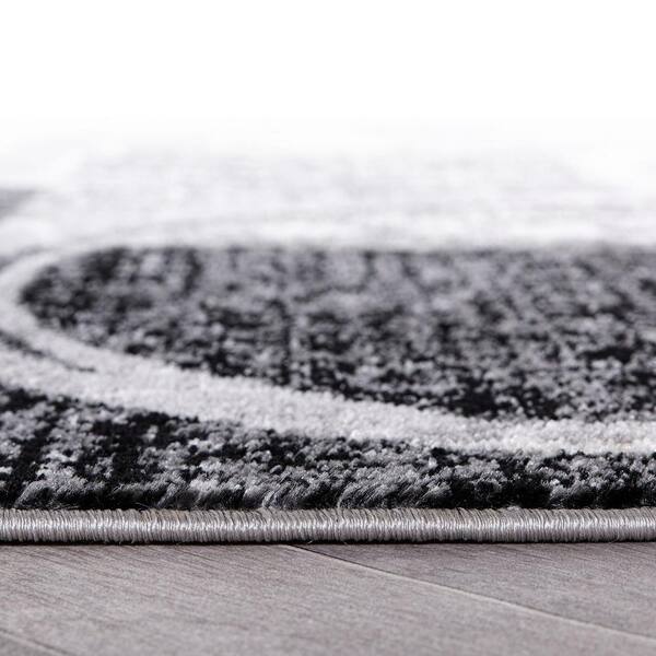 Contemporary Abstract Circle Design Yellow 3 ft. 3 in. x 5 ft. Indoor Area Rug